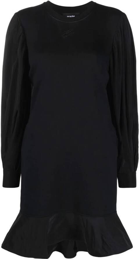 Karl Lagerfeld Sweaterjurk met pofmouwen Zwart