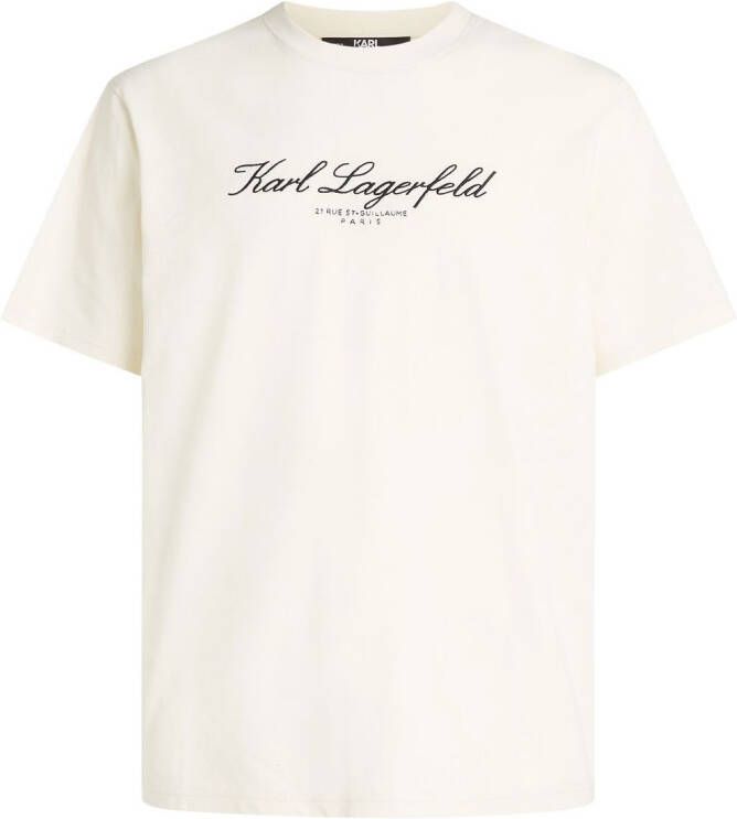 Karl Lagerfeld x Hotel Karl T-shirt met geborduurd logo Wit