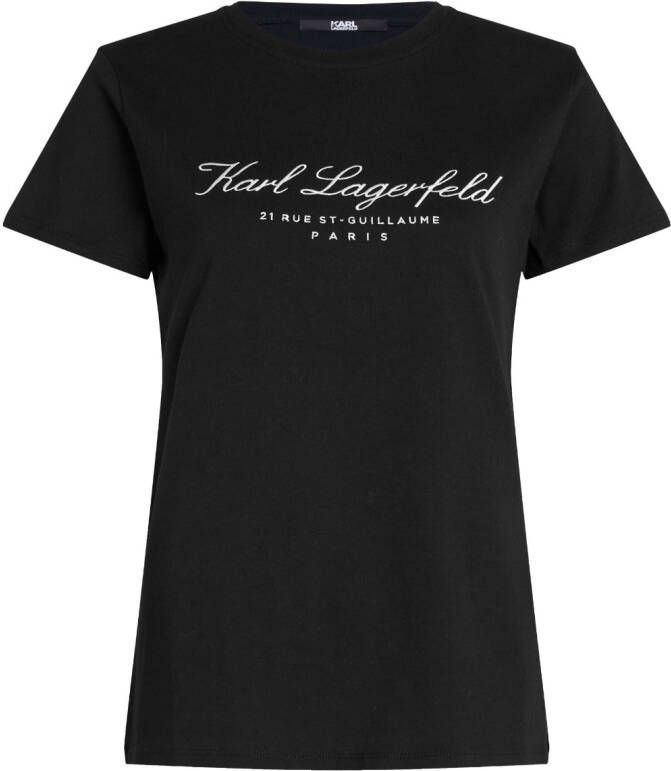 Karl Lagerfeld T-shirt met geborduurd logo Zwart