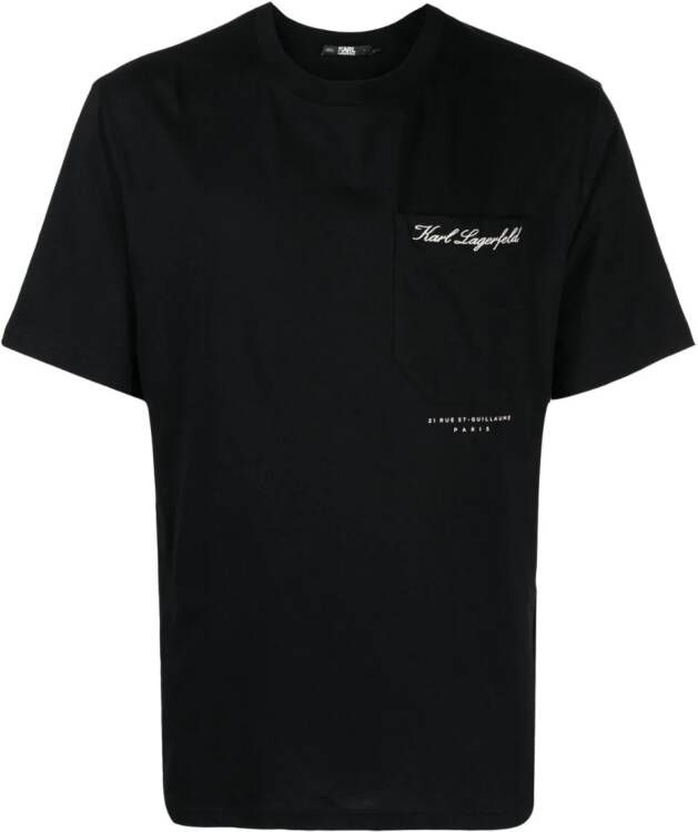 Karl Lagerfeld T-shirt met geborduurd logo Zwart