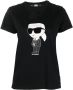 Karl Lagerfeld Ikonik T-shirt van biologisch katoen Zwart - Thumbnail 1