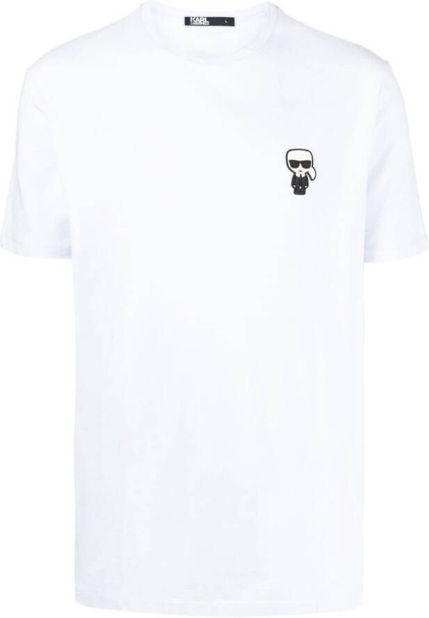Karl Lagerfeld T-shirt met Ikonik Karl-patroon Blauw