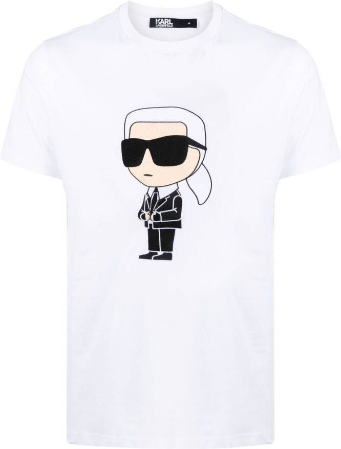 Karl Lagerfeld T-shirt met Ikonik Karl-print Wit