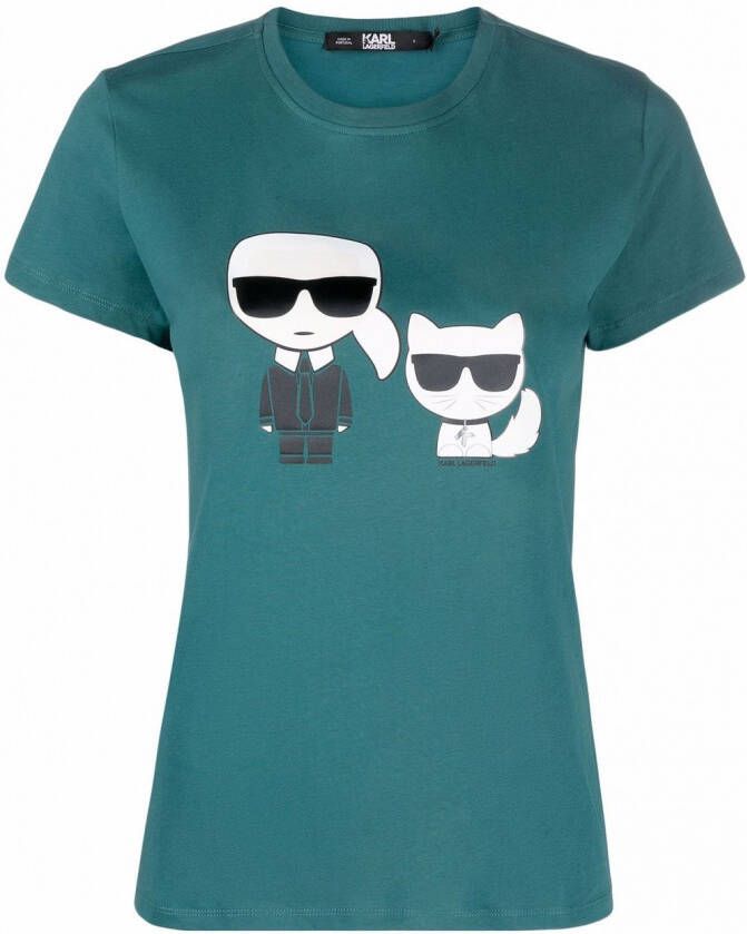 Karl Lagerfeld T-shirt met Ikonik print Blauw