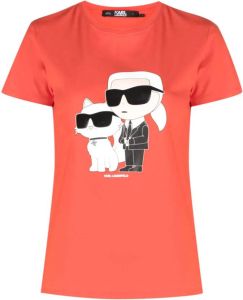Karl Lagerfeld T-shirt met Karl print Rood