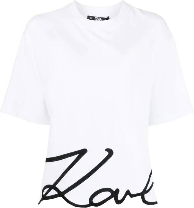 Karl Lagerfeld T-shirt van biologisch katoen Wit