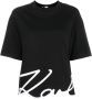 Karl Lagerfeld T-shirt met kenmerkende afwerking Zwart - Thumbnail 1