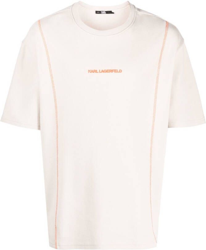 Karl Lagerfeld T-shirt met logo Beige