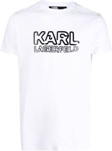 Karl Lagerfeld T-shirt met logo-reliëf Wit