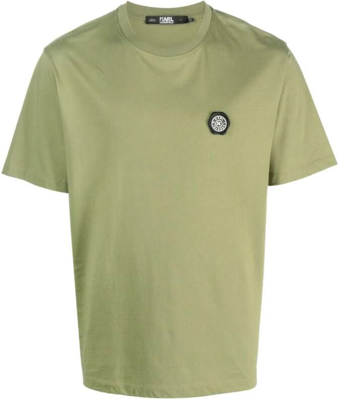 Karl Lagerfeld T-shirt met logopatch Groen