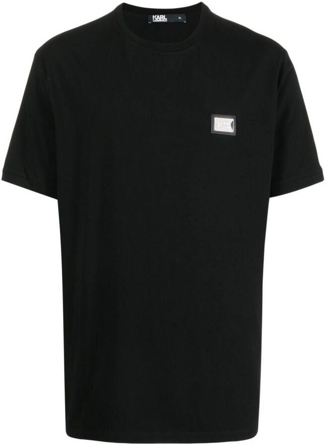 Karl Lagerfeld T-shirt met logoplakkaat Zwart