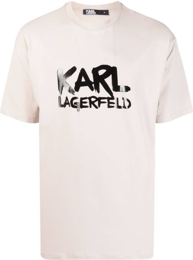 Karl Lagerfeld T-shirt met logoprint Beige