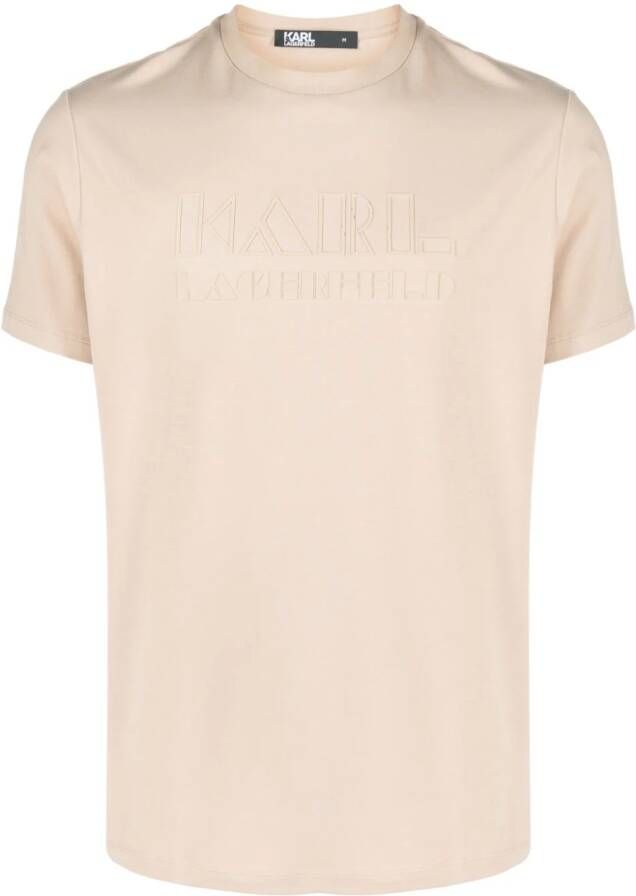 Karl Lagerfeld T-shirt met logoprint Beige