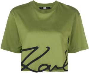 Karl Lagerfeld T-shirt met logoprint Groen