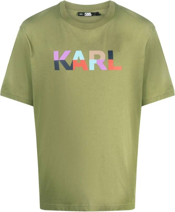 Karl Lagerfeld T-shirt met logoprint Groen
