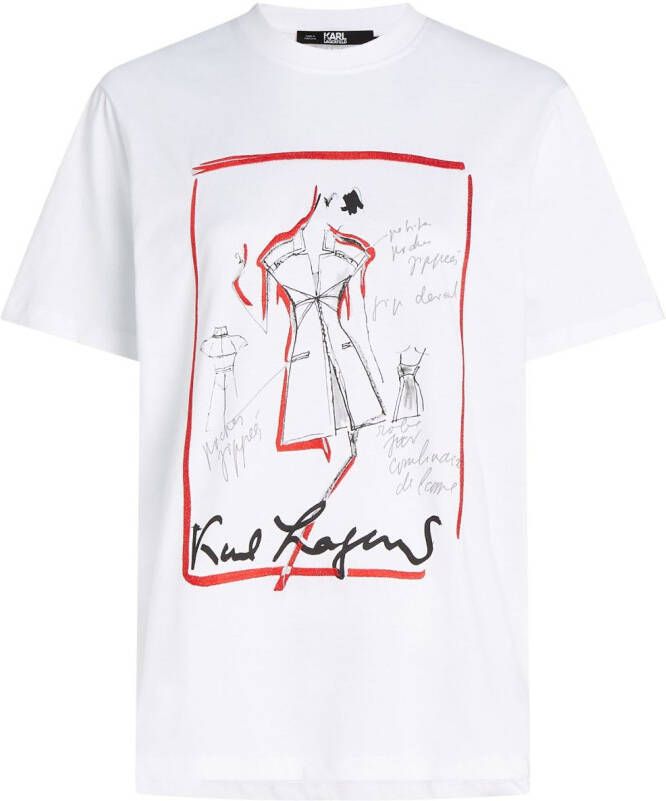 Karl Lagerfeld Karl Series T-shirt met logoprint Wit