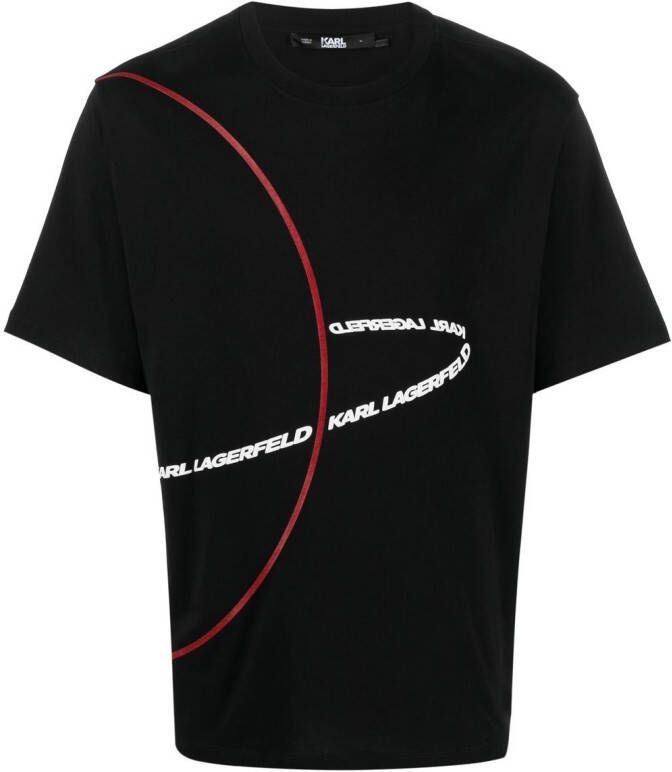 Karl Lagerfeld T-shirt met logoprint Zwart