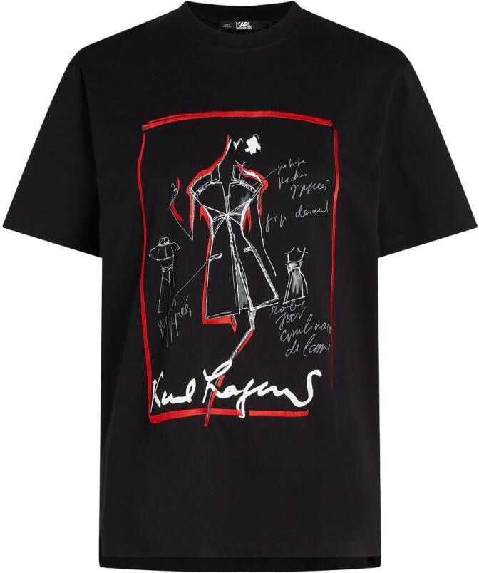 Karl Lagerfeld Karl Series T-shirt met logoprint Zwart