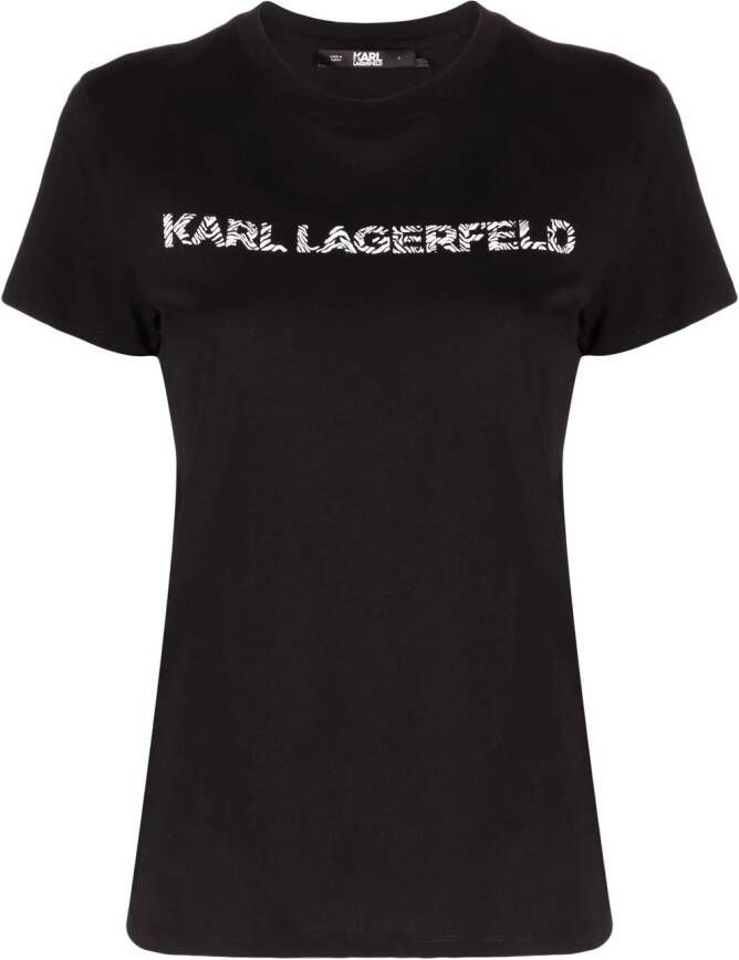 Karl Lagerfeld T-shirt met logoprint Zwart