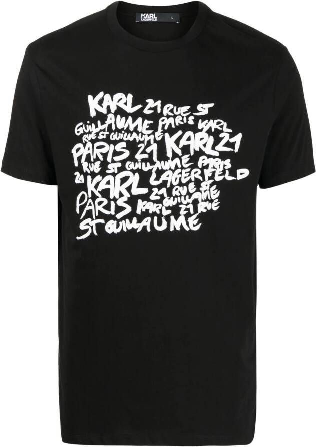 Karl Lagerfeld T-shirt met logoprint Zwart