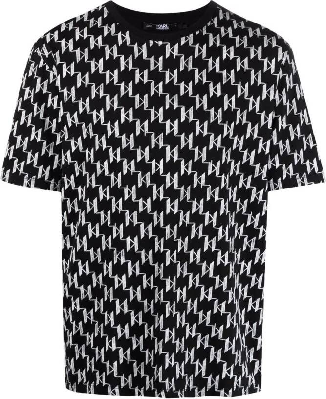 Karl Lagerfeld T-shirt met monogramprint Zwart