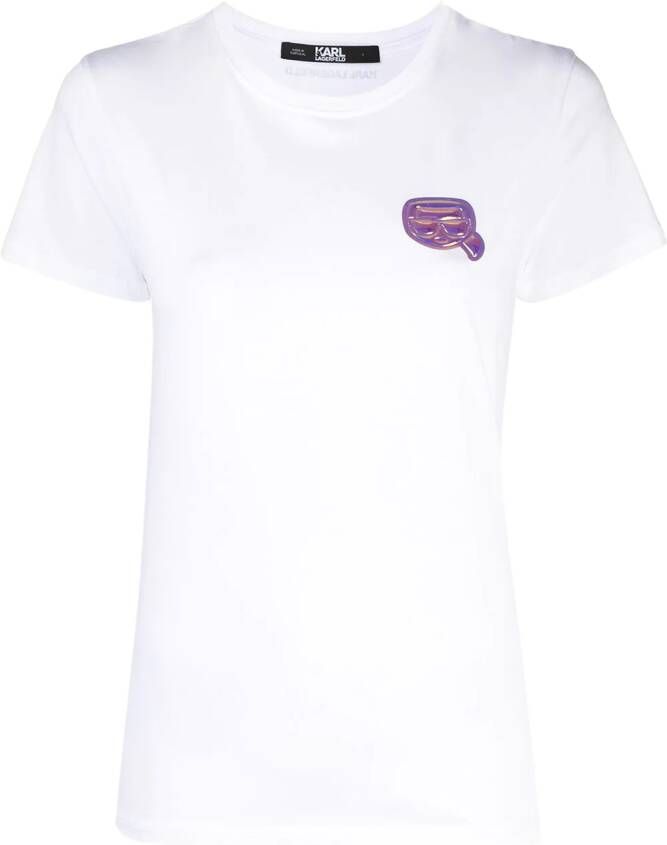 Karl Lagerfeld T-shirt met patch Wit