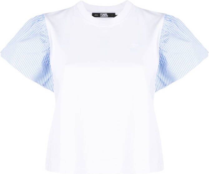 Karl Lagerfeld T-shirt met pofmouwen Wit