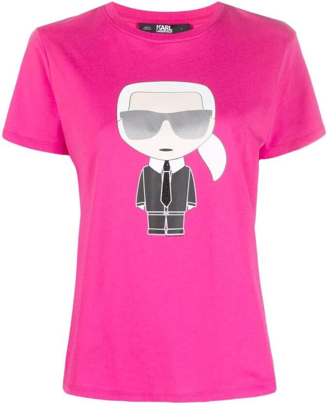 Karl Lagerfeld T-shirt met print Roze