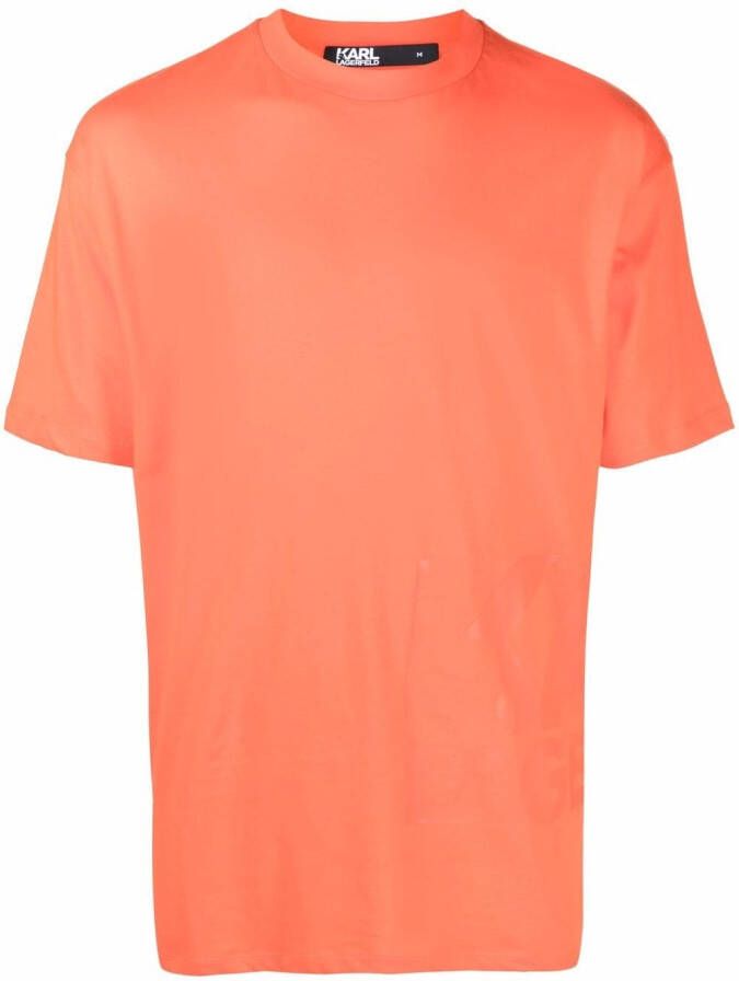 Karl Lagerfeld T-shirt met ronde hals Oranje