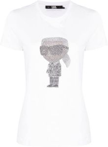 Karl Lagerfeld T-shirt met stras Wit