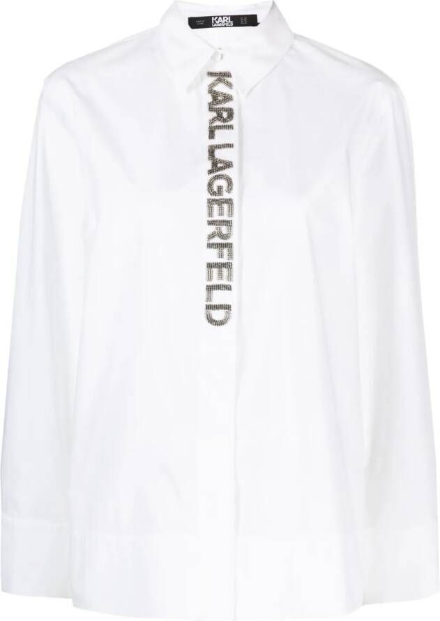 Karl Lagerfeld T-shirt met verfraaid logo Wit
