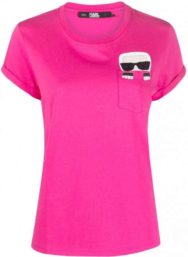Karl Lagerfeld T-shirt met zak Roze