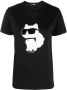 Karl Lagerfeld Ikonik Choupette T-shirt van biologisch katoen Roze - Thumbnail 1