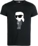 Karl Lagerfeld Ikon T-shirt van biologisch katoen Zwart - Thumbnail 1