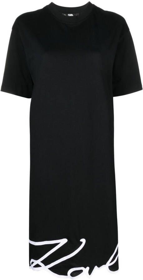 Karl Lagerfeld T-shirtjurk van biologisch katoen Zwart