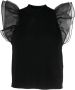 Karl Lagerfeld Top met pofmouwen Zwart - Thumbnail 1