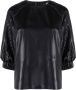 Karl Lagerfeld Top met geplooide mouwen Zwart - Thumbnail 1