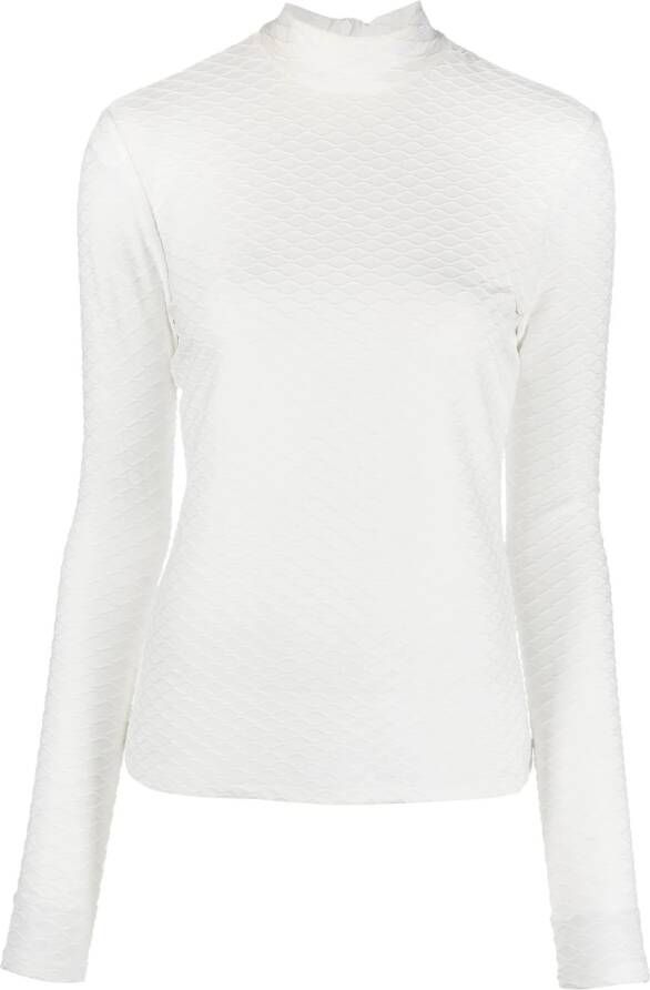Karl Lagerfeld Top met textuur Wit