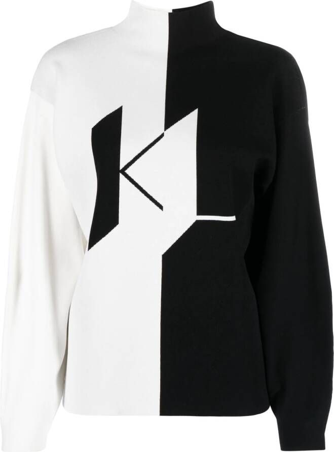 Karl Lagerfeld Trui met monogram jacquard Wit