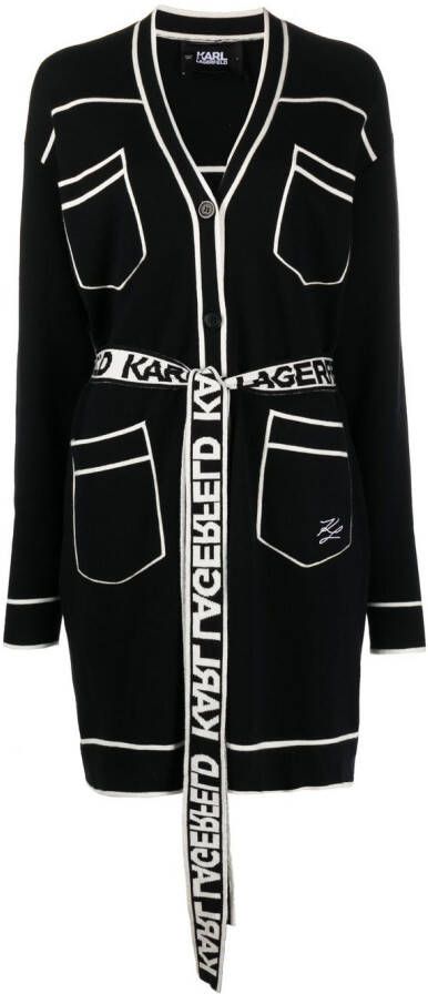 Karl Lagerfeld Vest met contrasterend stiksel Zwart