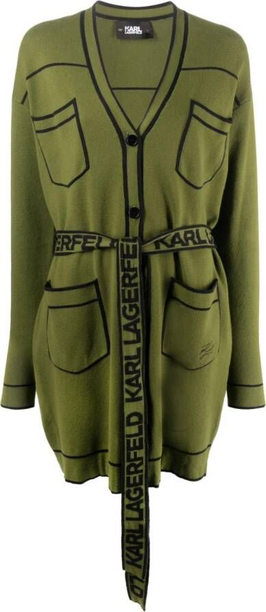 Karl Lagerfeld Vest met contrasterende afwerking Groen