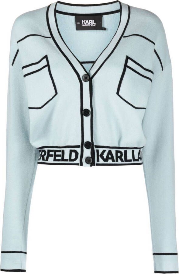 Karl Lagerfeld Vest met logo Blauw