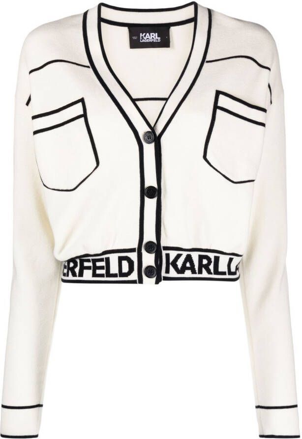 Karl Lagerfeld Vest met V-hals Wit