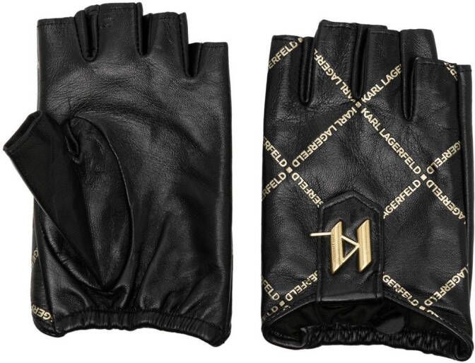 Karl Lagerfeld Vingerloze handschoenen Zwart