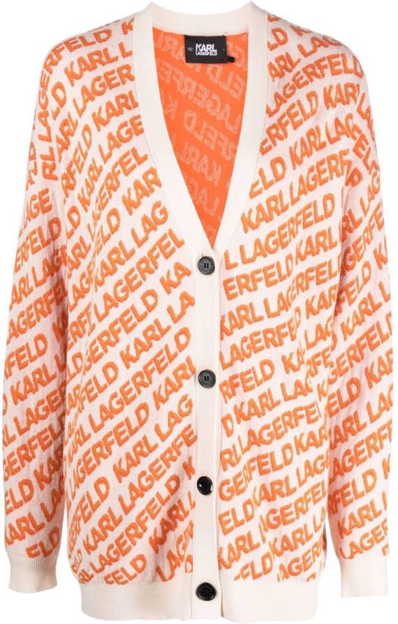 Karl Lagerfeld Wollen vest Oranje