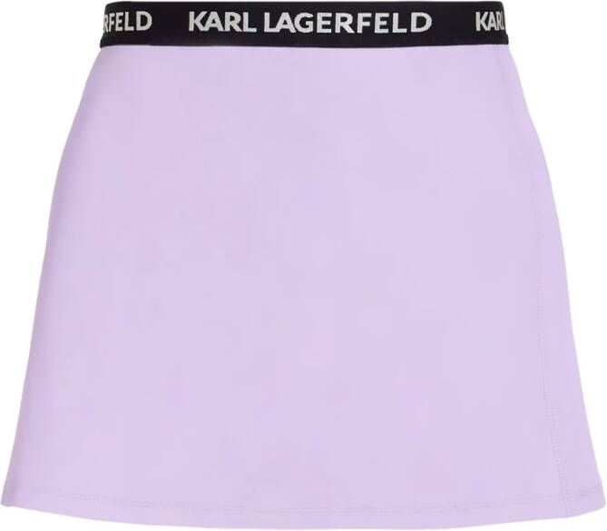 Karl Lagerfeld Rok met logo tailleband Paars