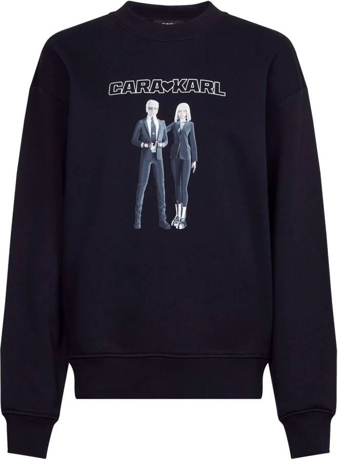 Karl Lagerfeld x Cara Delevingne avatar sweater Zwart