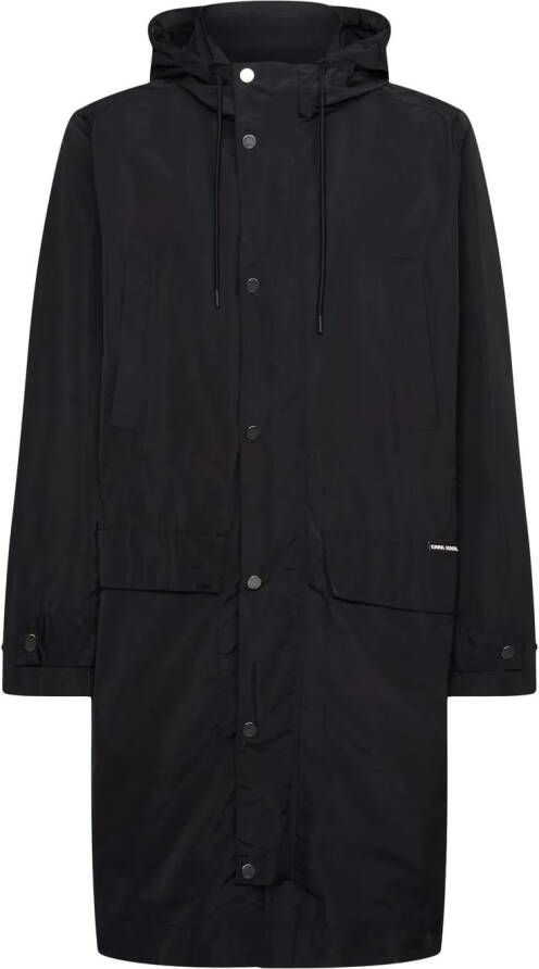Karl Lagerfeld x Cara Delevigne parka met capuchon Zwart