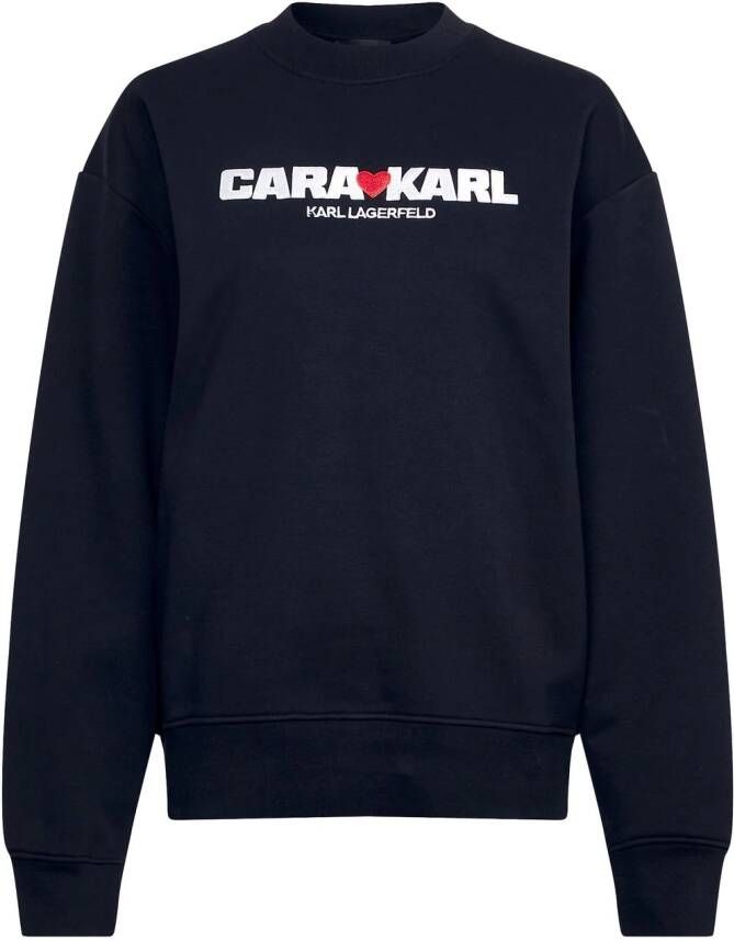 Karl Lagerfeld x Cara Delevingne sweater met logoprint Zwart
