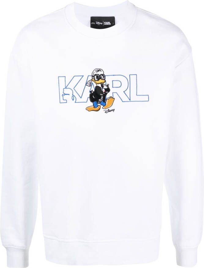 Karl Lagerfeld x Disney sweater met geborduurd logo Wit